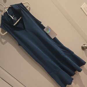 Gottex Green Blue Sleeveless Dress S Nwt